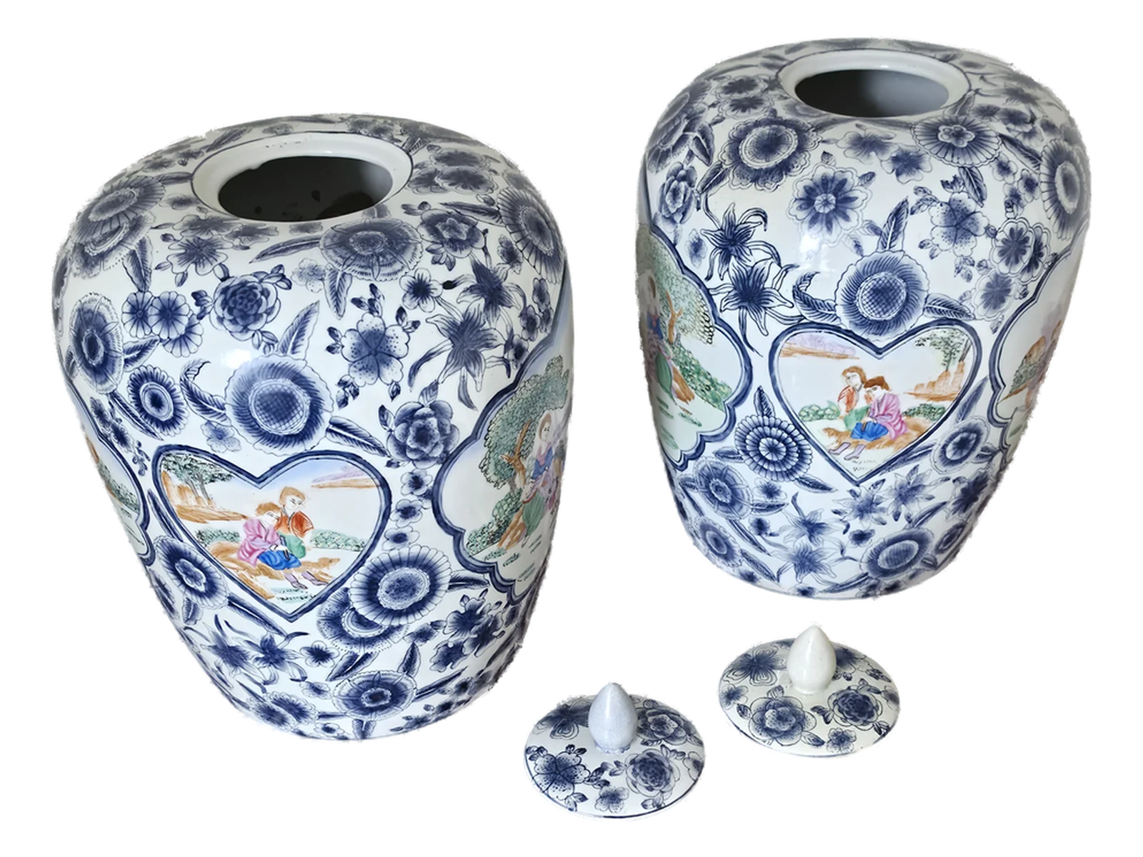 Chinese porcelain — Famille Rose ginger jars