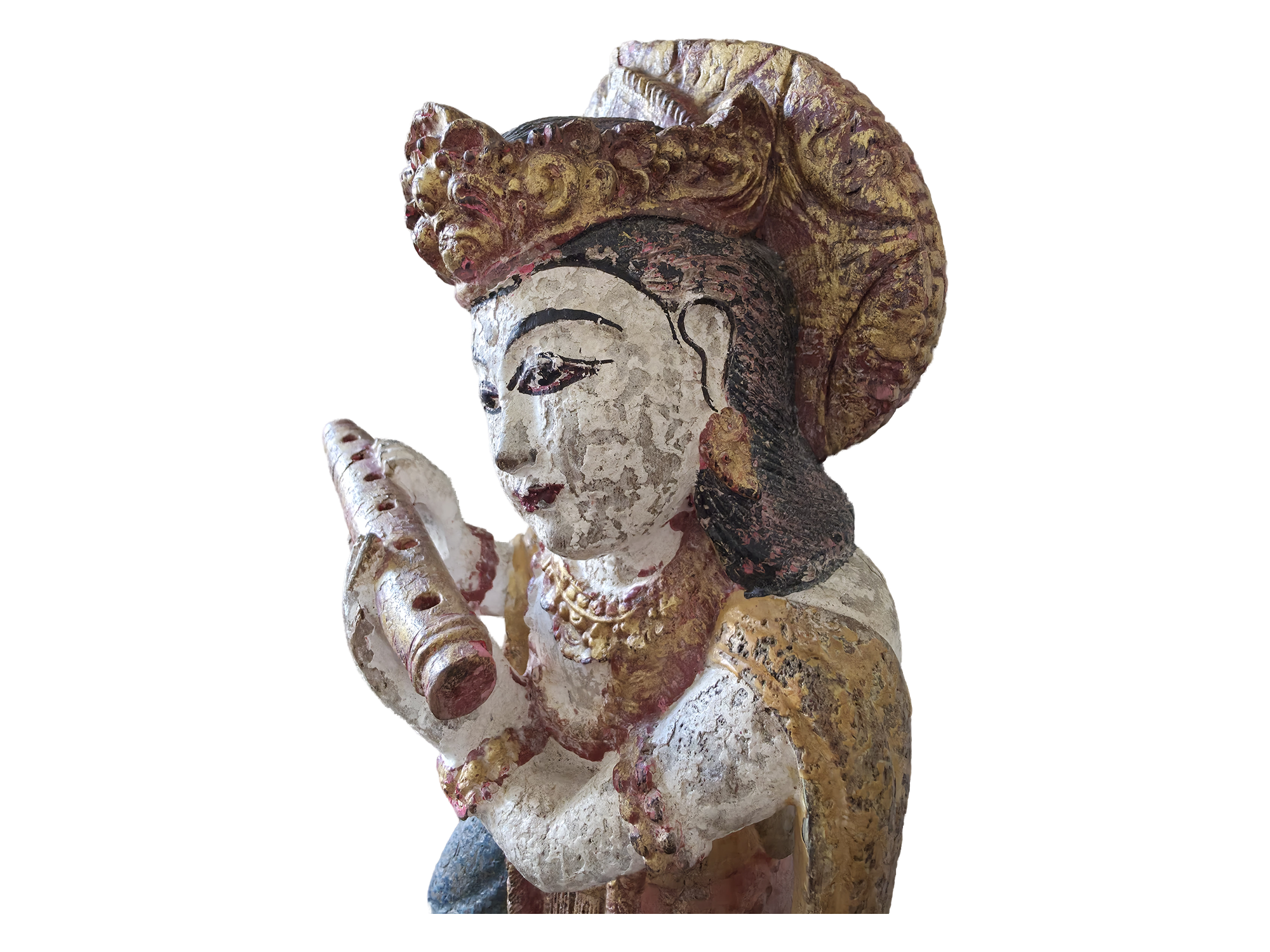 Full figure · Krishna Venugopala, Balinese carved polychrome sculpture · SG-ID-001